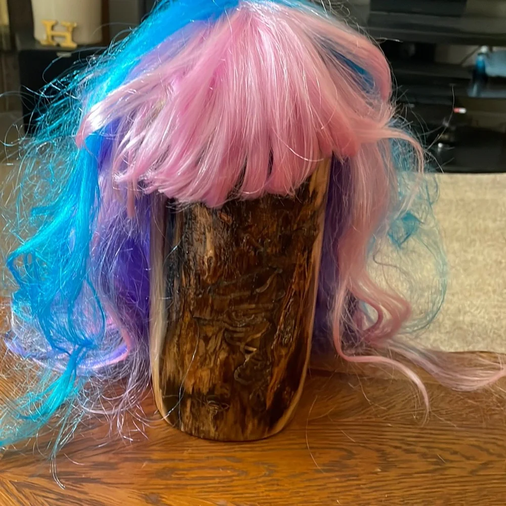 Girl’s pink and Blue and purple long wig